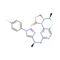 C[C@H](Nc1ncc(F)c(N2C(=O)OC[C@@H]2[C@@H](C)F)n1)c1cn(-c2ccc(F)cc2)cn1 ZINC000221682776