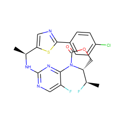 C[C@H](Nc1ncc(F)c(N2C(=O)OC[C@@H]2[C@@H](C)F)n1)c1cnc(-c2ccc(Cl)cc2)s1 ZINC000221909571