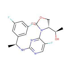 C[C@H](Nc1ncc(F)c(N2C(=O)OC[C@@H]2[C@@H](C)O)n1)c1cc(F)cc(F)c1 ZINC000221916742