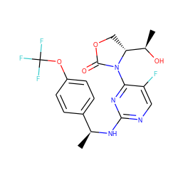 C[C@H](Nc1ncc(F)c(N2C(=O)OC[C@@H]2[C@@H](C)O)n1)c1ccc(OC(F)(F)F)cc1 ZINC000221909443