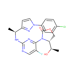 C[C@H](Nc1ncc(F)c(N2C(=O)OC[C@@H]2[C@@H](C)O)n1)c1ccn(-c2ccc(Cl)cc2)n1 ZINC000221678224