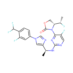 C[C@H](Nc1ncc(F)c(N2C(=O)OC[C@@H]2[C@H](C)F)n1)c1cn(-c2ccc(C(F)F)c(F)c2)cn1 ZINC000221920136