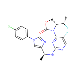 C[C@H](Nc1ncc(F)c(N2C(=O)OC[C@@H]2[C@H](C)F)n1)c1cn(-c2ccc(Cl)cc2)cn1 ZINC000221909870