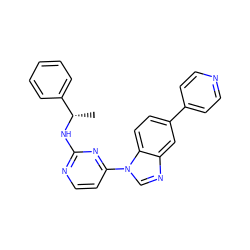 C[C@H](Nc1nccc(-n2cnc3cc(-c4ccncc4)ccc32)n1)c1ccccc1 ZINC000045319568