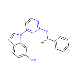 C[C@H](Nc1nccc(-n2cnc3ccc(N)cc32)n1)c1ccccc1 ZINC000033968643