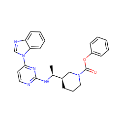 C[C@H](Nc1nccc(-n2cnc3ccccc32)n1)[C@@H]1CCCN(C(=O)Oc2ccccc2)C1 ZINC000045261107