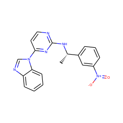 C[C@H](Nc1nccc(-n2cnc3ccccc32)n1)c1cccc([N+](=O)[O-])c1 ZINC000045315282