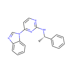 C[C@H](Nc1nccc(-n2cnc3ccccc32)n1)c1ccccc1 ZINC000034032375