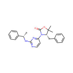 C[C@H](Nc1nccc(N2C(=O)OC(C)(C)[C@@H]2Cc2ccccc2)n1)c1ccccc1 ZINC000142049743