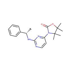 C[C@H](Nc1nccc(N2C(=O)OC(C)(C)C2(C)C)n1)c1ccccc1 ZINC000142095546