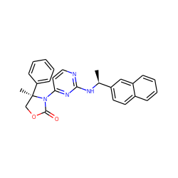 C[C@H](Nc1nccc(N2C(=O)OC[C@@]2(C)c2ccccc2)n1)c1ccc2ccccc2c1 ZINC000142094920