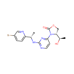 C[C@H](Nc1nccc(N2C(=O)OC[C@@H]2[C@@H](C)O)n1)c1ccc(Br)cn1 ZINC000221679559