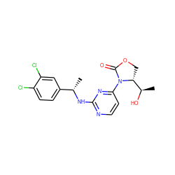 C[C@H](Nc1nccc(N2C(=O)OC[C@@H]2[C@@H](C)O)n1)c1ccc(Cl)c(Cl)c1 ZINC000221678955