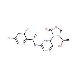 C[C@H](Nc1nccc(N2C(=O)OC[C@@H]2[C@@H](C)O)n1)c1ccc(Cl)cc1Cl ZINC000221679043