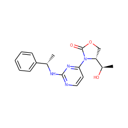 C[C@H](Nc1nccc(N2C(=O)OC[C@@H]2[C@@H](C)O)n1)c1ccccc1 ZINC000226104265