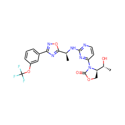 C[C@H](Nc1nccc(N2C(=O)OC[C@@H]2[C@@H](C)O)n1)c1nc(-c2cccc(OC(F)(F)F)c2)no1 ZINC000221680390