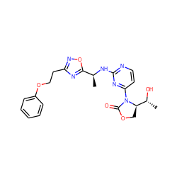 C[C@H](Nc1nccc(N2C(=O)OC[C@@H]2[C@@H](C)O)n1)c1nc(CCOc2ccccc2)no1 ZINC000217364959