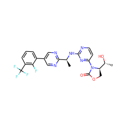 C[C@H](Nc1nccc(N2C(=O)OC[C@@H]2[C@@H](C)O)n1)c1ncc(-c2cccc(C(F)(F)F)c2F)cn1 ZINC000218189614