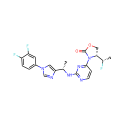 C[C@H](Nc1nccc(N2C(=O)OC[C@@H]2[C@H](C)F)n1)c1cn(-c2ccc(F)c(F)c2)cn1 ZINC000221910968