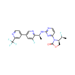 C[C@H](Nc1nccc(N2C(=O)OC[C@@H]2[C@H](C)F)n1)c1ncc(-c2ccnc(C(F)(F)F)c2)cc1F ZINC000221682946