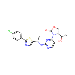 C[C@H](Nc1nccc(N2C(=O)OC[C@@H]2[C@H](C)O)n1)c1cnc(-c2ccc(Cl)cc2)s1 ZINC000226110615