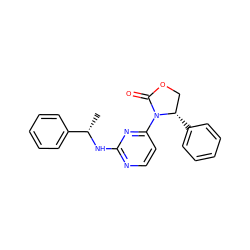 C[C@H](Nc1nccc(N2C(=O)OC[C@@H]2c2ccccc2)n1)c1ccccc1 ZINC000142141490