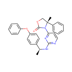 C[C@H](Nc1nccc(N2C(=O)OC[C@]2(C)c2ccccc2)n1)c1ccc(Oc2ccccc2)cc1 ZINC000142152219