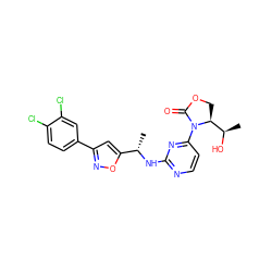 C[C@H](Nc1nccc(N2C(=O)OC[C@H]2[C@@H](C)O)n1)c1cc(-c2ccc(Cl)c(Cl)c2)no1 ZINC000217426585