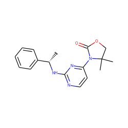 C[C@H](Nc1nccc(N2C(=O)OCC2(C)C)n1)c1ccccc1 ZINC000142138826