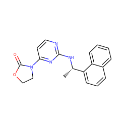 C[C@H](Nc1nccc(N2CCOC2=O)n1)c1cccc2ccccc12 ZINC000142052486