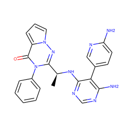 C[C@H](Nc1ncnc(N)c1-c1ccc(N)nc1)c1nn2cccc2c(=O)n1-c1ccccc1 ZINC000208995294