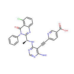 C[C@H](Nc1ncnc(N)c1C#Cc1ccc(C(=O)O)cn1)c1nc2cccc(Cl)c2c(=O)n1-c1ccccc1 ZINC000219140810