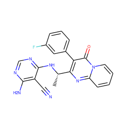 C[C@H](Nc1ncnc(N)c1C#N)c1nc2ccccn2c(=O)c1-c1cccc(F)c1 ZINC000114790344