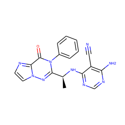 C[C@H](Nc1ncnc(N)c1C#N)c1nn2ccnc2c(=O)n1-c1ccccc1 ZINC000205368605