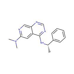 C[C@H](Nc1ncnc2cnc(N(C)C)cc12)c1ccccc1 ZINC000040976837