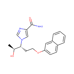 C[C@H](O)[C@@H](CCOc1ccc2ccccc2c1)n1cnc(C(N)=O)c1 ZINC000005890115