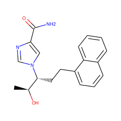 C[C@H](O)[C@@H](CCc1cccc2ccccc12)n1cnc(C(N)=O)c1 ZINC000000024494