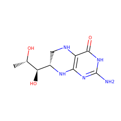 C[C@H](O)[C@H](O)[C@@H]1CNc2c(nc(N)[nH]c2=O)N1 ZINC000005115872