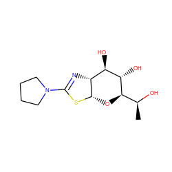 C[C@H](O)[C@H]1O[C@@H]2SC(N3CCCC3)=N[C@@H]2[C@@H](O)[C@@H]1O ZINC000167451870