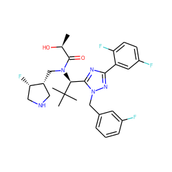 C[C@H](O)C(=O)N(C[C@@H]1CNC[C@@H]1F)[C@@H](c1nc(-c2cc(F)ccc2F)nn1Cc1cccc(F)c1)C(C)(C)C ZINC000096174217