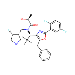 C[C@H](O)C(=O)N(C[C@@H]1CNC[C@@H]1F)[C@@H](c1nc(-c2cc(F)ccc2F)oc1Cc1ccccc1)C(C)(C)C ZINC000169702688