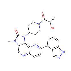 C[C@H](O)C(=O)N1CCC(n2c(=O)n(C)c3cnc4ccc(-c5cccc6[nH]ncc56)nc4c32)CC1 ZINC000095586073