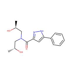 C[C@H](O)CN(C[C@@H](C)O)C(=O)c1cc(-c2ccccc2)[nH]n1 ZINC000096272558