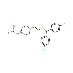 C[C@H](O)CN1CCN(CCSC(c2ccc(F)cc2)c2ccc(F)cc2)CC1 ZINC000224982162