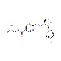 C[C@H](O)CNC(=O)c1ccc(OCc2conc2-c2ccc(Cl)cc2)nc1 ZINC000141402332