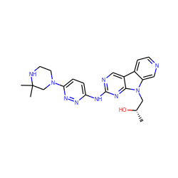 C[C@H](O)Cn1c2cnccc2c2cnc(Nc3ccc(N4CCNC(C)(C)C4)nn3)nc21 ZINC000169706861