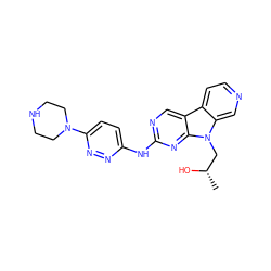 C[C@H](O)Cn1c2cnccc2c2cnc(Nc3ccc(N4CCNCC4)nn3)nc21 ZINC000169706857