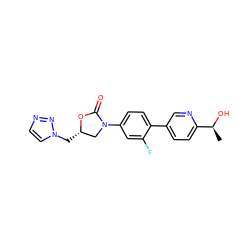 C[C@H](O)c1ccc(-c2ccc(N3C[C@H](Cn4ccnn4)OC3=O)cc2F)cn1 ZINC000028711434