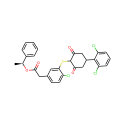 C[C@H](OC(=O)Cc1ccc(Cl)c(SC2C(=O)CC(c3c(Cl)cccc3Cl)CC2=O)c1)c1ccccc1 ZINC000263621036