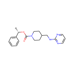 C[C@H](OC(=O)N1CCC(CNc2ncccn2)CC1)c1ccccc1 ZINC000035259148